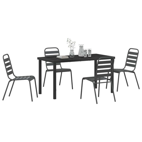 vidaXL Conjunto de Comedor de Jard&iacute;n 5 pcs Antracita