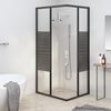 vidaXL Cabina de ducha a rayas ESG negra 90x70x180 cm