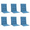 vidaXL Cojines silla respaldo bajo 6 ud tela azul melange 100x50x4 cm