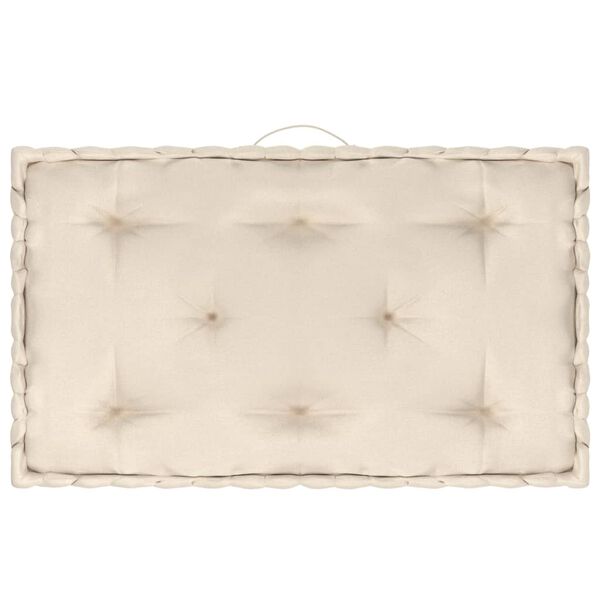 vidaXL Cojines para palets de suelo 4 unidades algod&oacute;n beige
