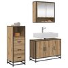 vidaXL Juego de muebles de ba&ntilde;o con caj&oacute;n 3 pcs Roble artesanal