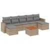 vidaXL Juego de sof&aacute;s jard&iacute;n con cojines beige mezcla 8 pzas rat&aacute;n PE