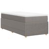 vidaXL Cama box spring con colch&oacute;n tela gris taupe 90x190 cm