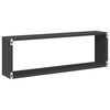 vidaXL Estantes cubo de pared 2 uds contrachapado gris 80x15x26,5 cm