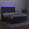vidaXL Cama box spring colch&oacute;n y LED terciopelo gris oscuro 140x200 cm