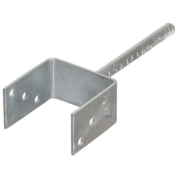 vidaXL Anclajes de valla 6 uds acero galvanizado plateado 10x6x30 cm