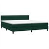 vidaXL Cama box spring con colch&oacute;n y LED terciopelo verde oscuro 180x220 cm