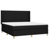 vidaXL Cama box spring con colch&oacute;n tela negro 160x200 cm