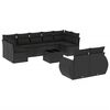 vidaXL Set de sof&aacute;s de jard&iacute;n 10 pzas cojines rat&aacute;n sint&eacute;tico negro