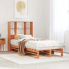 vidaXL Cama con estanter&iacute;a sin colch&oacute;n madera maciza marr&oacute;n 90x190 cm