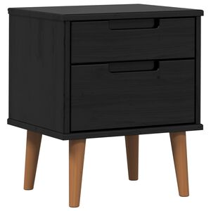 vidaXL Mesa de noche MOLDE Negro 40 x 35 x 48 cm Madera de Pino Maciza