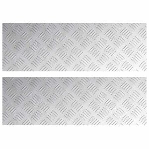 vidaXL Pelda&ntilde;o Rectangular 2 pcs Plateado 75 x 25 cm Aluminio