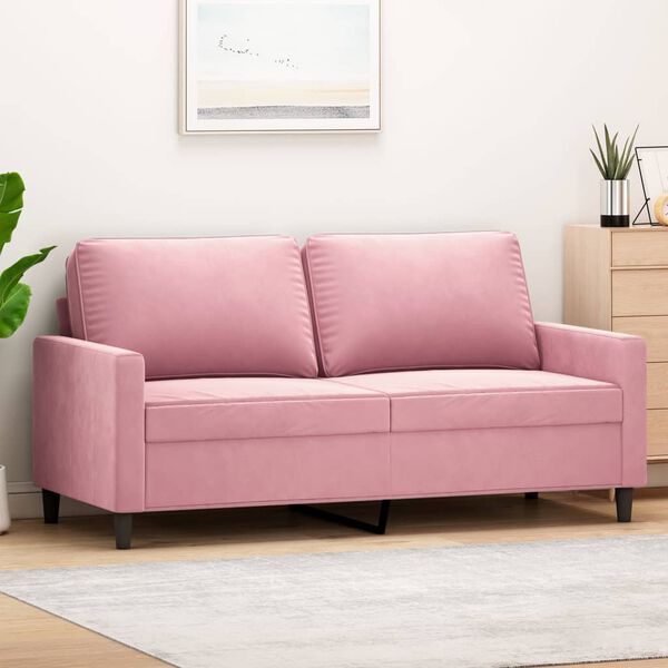 vidaXL Sof&aacute; de 2 plazas terciopelo rosa 140 cm
