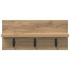 vidaXL Perchero de pared Roble artesanal 40 x 10,5 x 18 cm