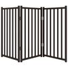 vidaXL Puerta de perros plegable 3 paneles madera abeto negro 150 cm