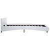 vidaXL Estructura de cama con LED cuero sintético blanco 140x200 cm