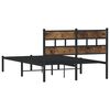 vidaXL Estructura de cama sin colchón metal roble ahumado 120x190 cm