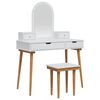 vidaXL Conjunto de Mesa de Tocador FAUSKE 5 uds. Blanco