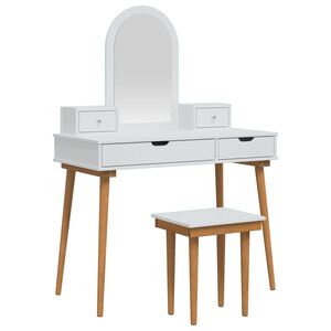 vidaXL Conjunto de Mesa de Tocador FAUSKE 5 uds. Blanco