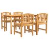 vidaXL Juego de comedor para jard&iacute;n 5 piezas madera maciza de teca