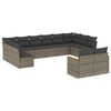 vidaXL Set de sof&aacute;s de jard&iacute;n 12 pzas con cojines rat&aacute;n sint&eacute;tico gris