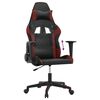 vidaXL Silla gaming cuero sint&eacute;tico negro y rojo vino tinto