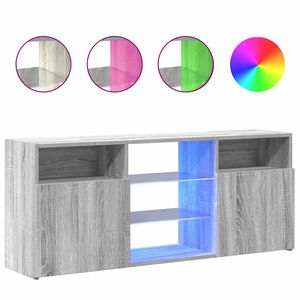 vidaXL Mueble de TV con luces LED gris Sonoma 120x30x50 cm