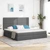 vidaXL Cama con almacenamiento y colch&oacute;n Gris oscuro 200 x 200 cm