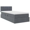 vidaXL Cama con almacenamiento Gris oscuro 90 x 200 cm Terciopelo