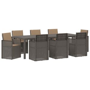 vidaXL Conjunto de Comedor de Jard&iacute;n 9 uds. Gris Claro y Taupe PP