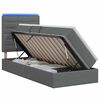 vidaXL Cama de almacenamiento LED con colch&oacute;n Gris oscuro 100 x 200 cm