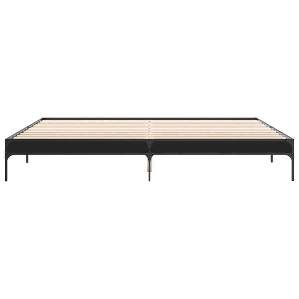 vidaXL Estructura de cama madera de ingeniería y metal negro 200x200cm