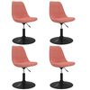 vidaXL Sillas de comedor giratorias 4 unidades de terciopelo rosa