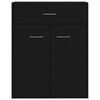 vidaXL Aparador de madera contrachapada negro 60x30x75 cm