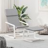 vidaXL Sillón de relax con taburete tela gris claro