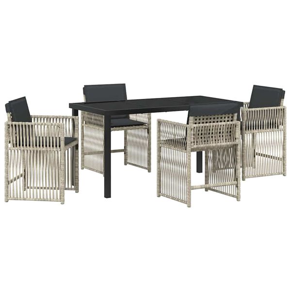 vidaXL Conjunto de Comedor de Jard&iacute;n 5 pcs Gris Claro