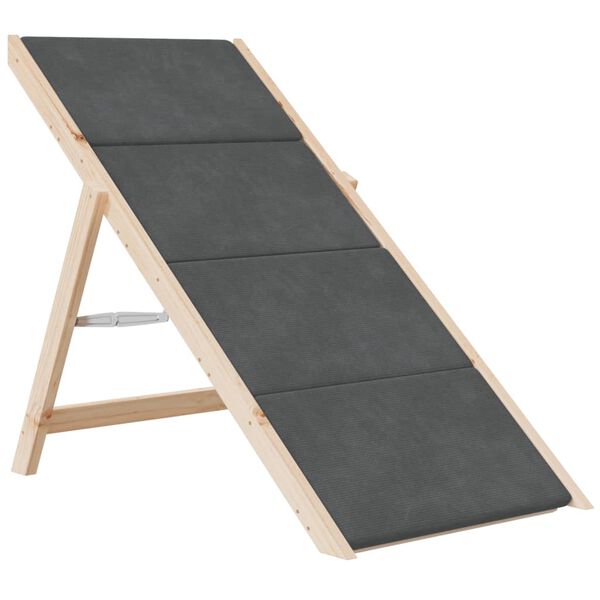 vidaXL Escalera para perros madera maciza de abeto gris 105x47 cm