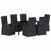 vidaXL Conjunto de Comedor de Jard&iacute;n 7 pcs Negro rat&aacute;n sint&eacute;tico