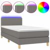 vidaXL Cama box spring con colch&oacute;n y LED tela gris oscuro 100x200 cm