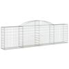 vidaXL Cesta de gaviones forma arco hierro galvanizado 300x30x80/100cm