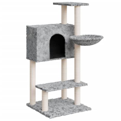 vidaXL Rascador para gatos con postes de sisal gris claro 108,5 cm