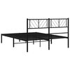 vidaXL Estructura cama sin colchón con cabecero metal negro 135x190 cm
