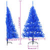 vidaXL Medio &aacute;rbol de Navidad artificial con soporte PVC azul 120 cm