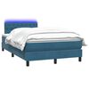 vidaXL Cama box spring con colch&oacute;n y LED terciopelo azul oscuro 120x210 cm