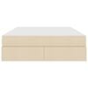 vidaXL Cama con almacenamiento y colch&oacute;n Crema 140 x 200 cm Poli&eacute;ster