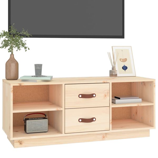 vidaXL Mueble de TV de madera maciza de pino 100x34x40 cm