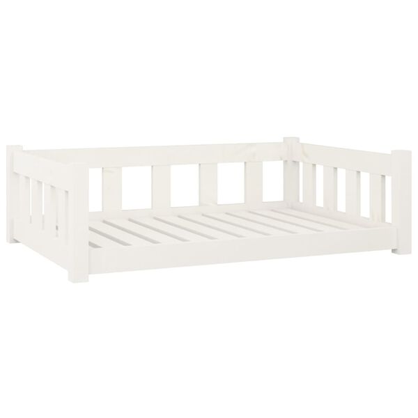 vidaXL Cama para perros madera maciza de pino blanco 95,5x65,5x28 cm