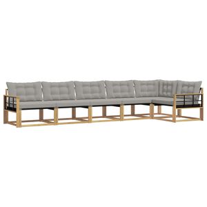 vidaXL Conjunto de sof&aacute;s de exterior 6 pcs Blanco y Gris Claro