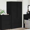 vidaXL Gabinete de Ba&ntilde;o Negro 79,5 x 49 x 156 cm Madera contrachapada