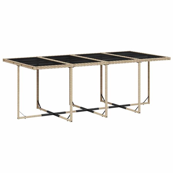 vidaXL Set comedor de jard&iacute;n con cojines 13 pzas rat&aacute;n sint&eacute;tico beige